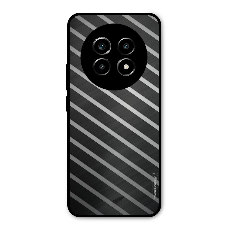 Grey And Black Stripes Metal Back Case for Realme 14 Pro Lite