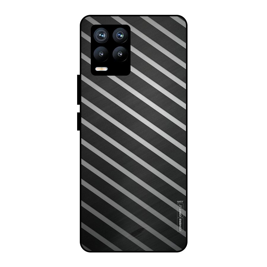 Grey And Black Stripes Metal Back Case for Realme 8