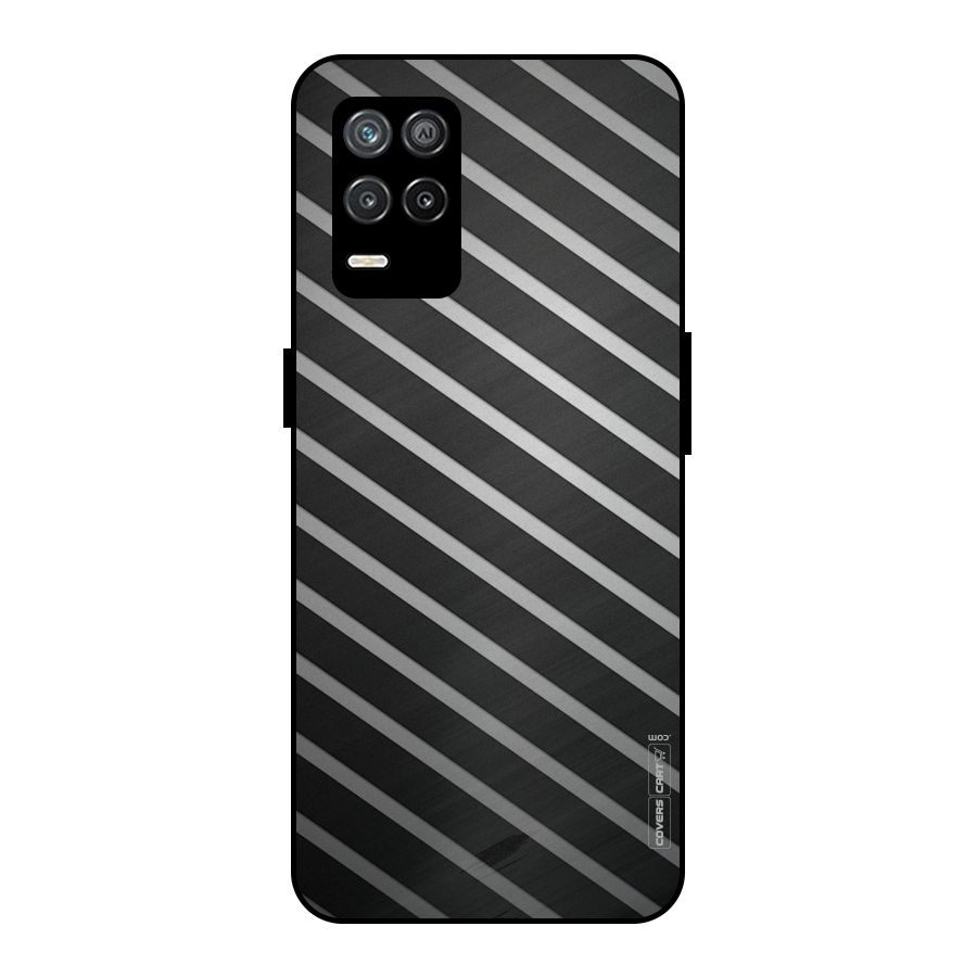 Grey And Black Stripes Metal Back Case for Realme 9 5G