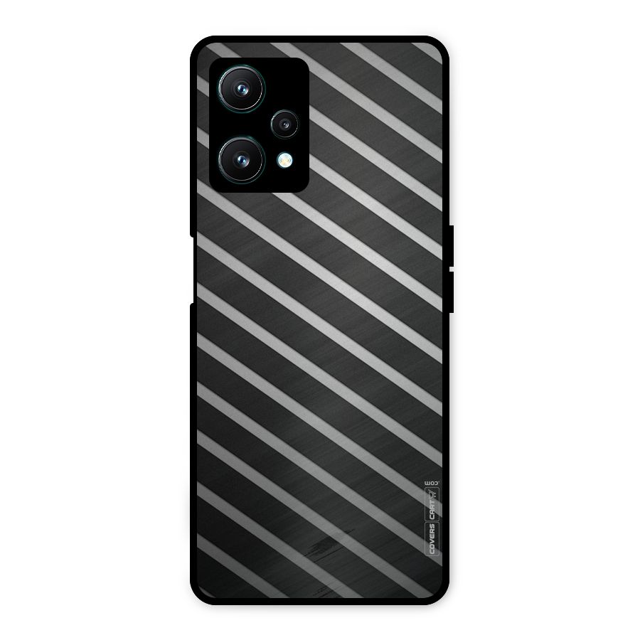 Grey And Black Stripes Metal Back Case for Realme 9 Pro 5G
