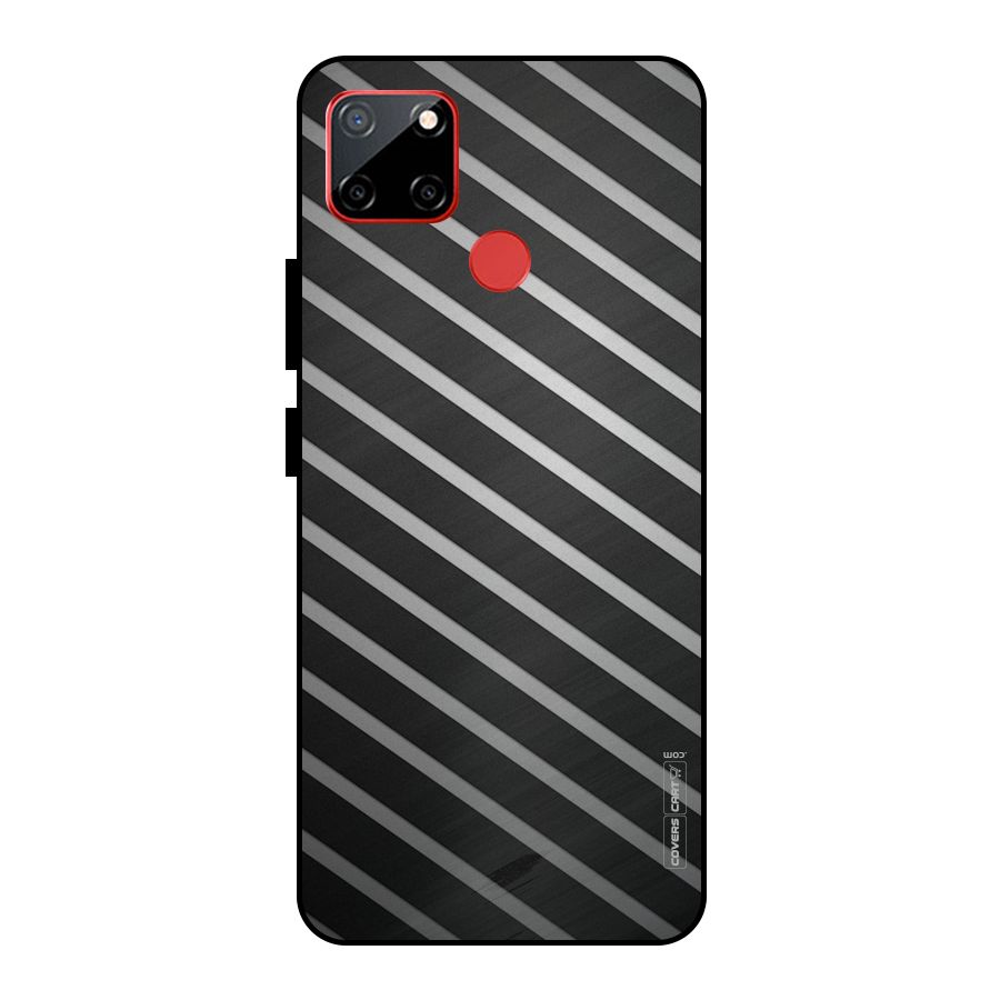Grey And Black Stripes Metal Back Case for Realme C12