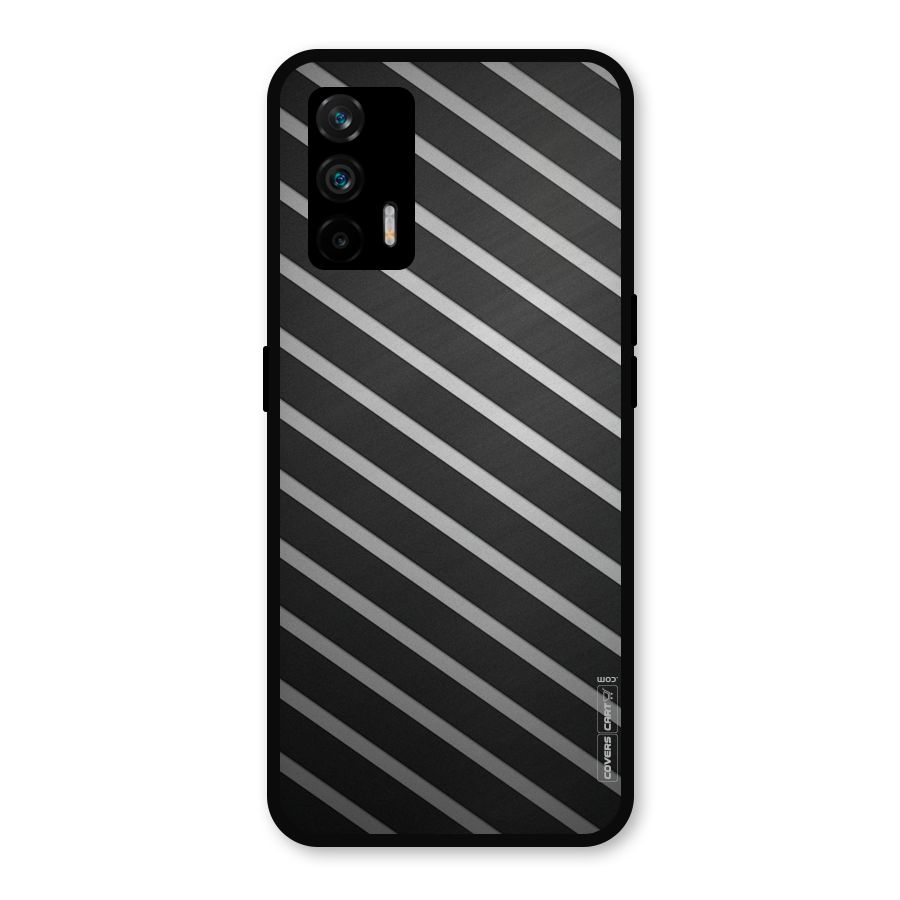 Grey And Black Stripes Metal Back Case for Realme GT 5G