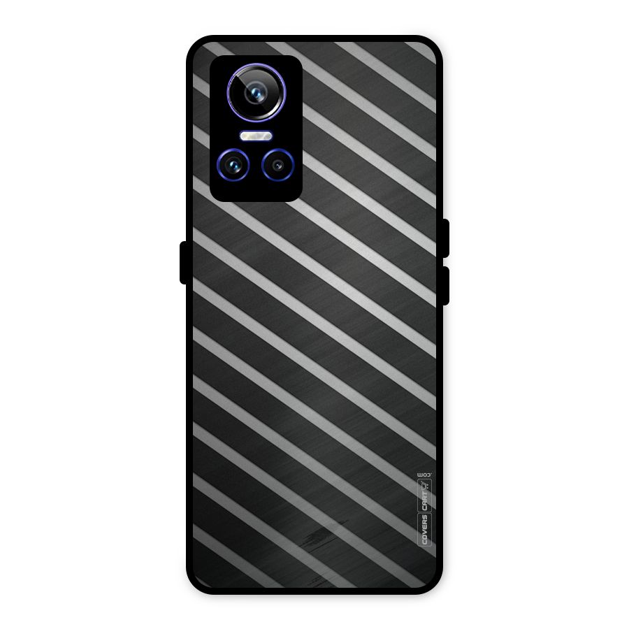 Grey And Black Stripes Metal Back Case for Realme GT Neo 3