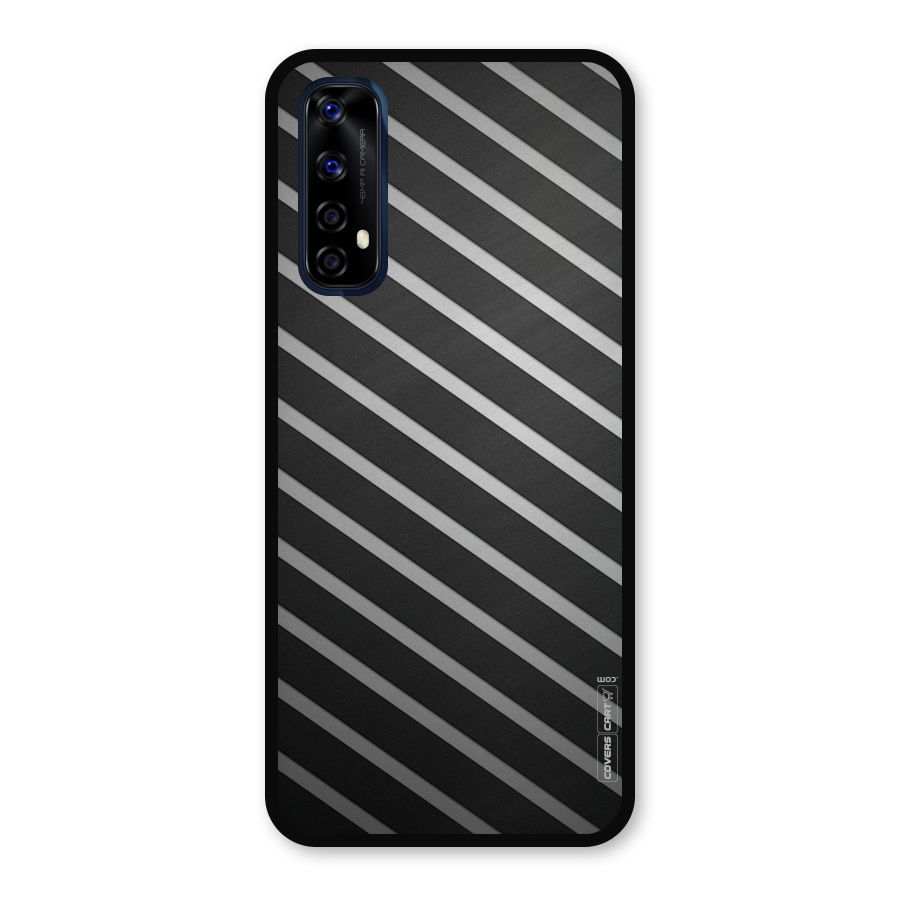 Grey And Black Stripes Metal Back Case for Realme Narzo 20 Pro