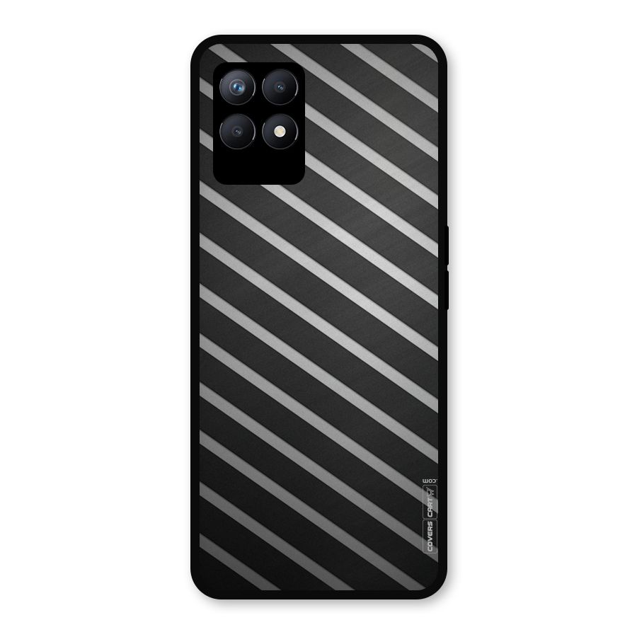 Grey And Black Stripes Metal Back Case for Realme Narzo 50