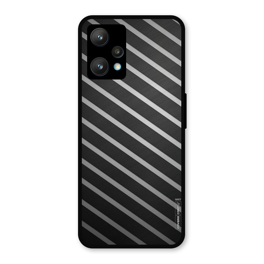 Grey And Black Stripes Metal Back Case for Realme Narzo 50 Pro