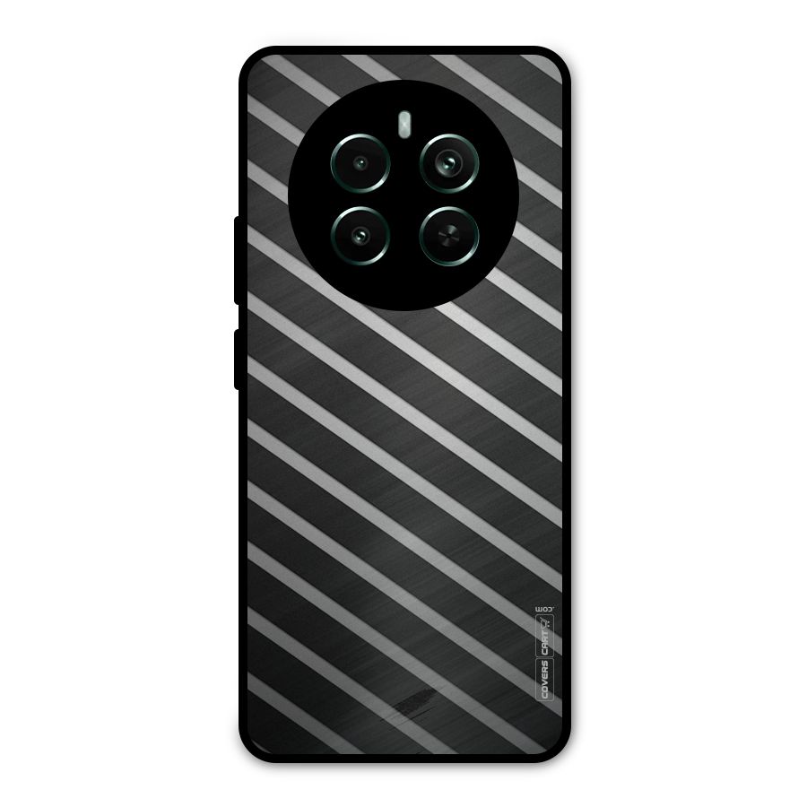 Grey And Black Stripes Metal Back Case for Realme Narzo 70 Pro