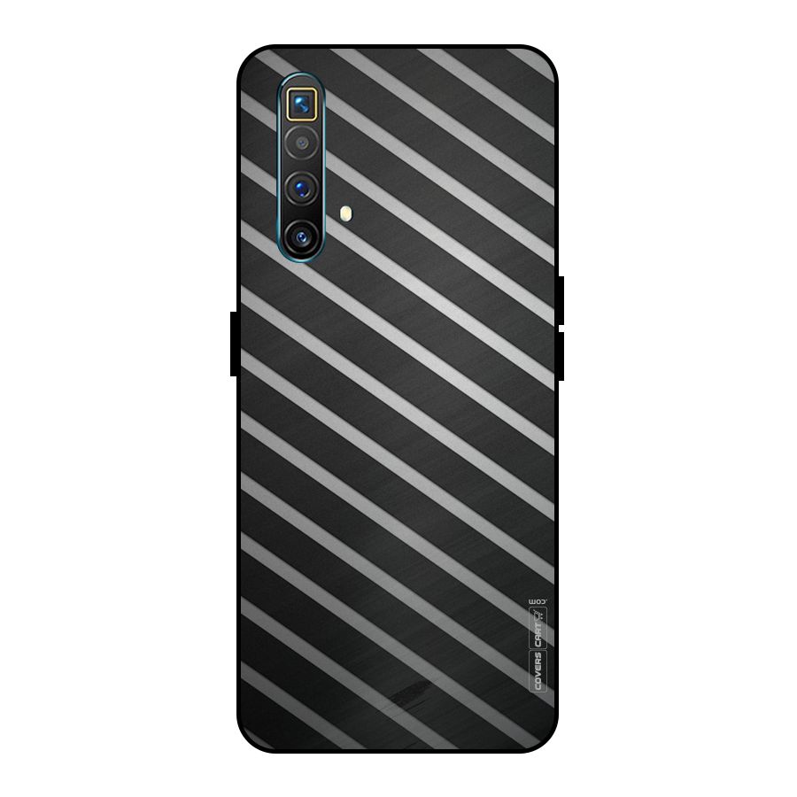 Grey And Black Stripes Metal Back Case for Realme X3 SuperZoom