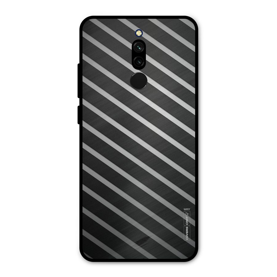 Grey And Black Stripes Metal Back Case for Redmi 8