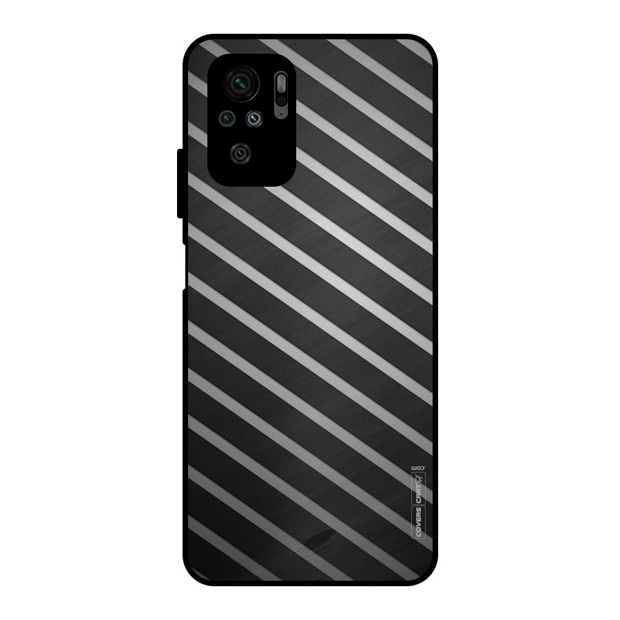 Grey And Black Stripes Metal Back Case for Redmi Note 10S