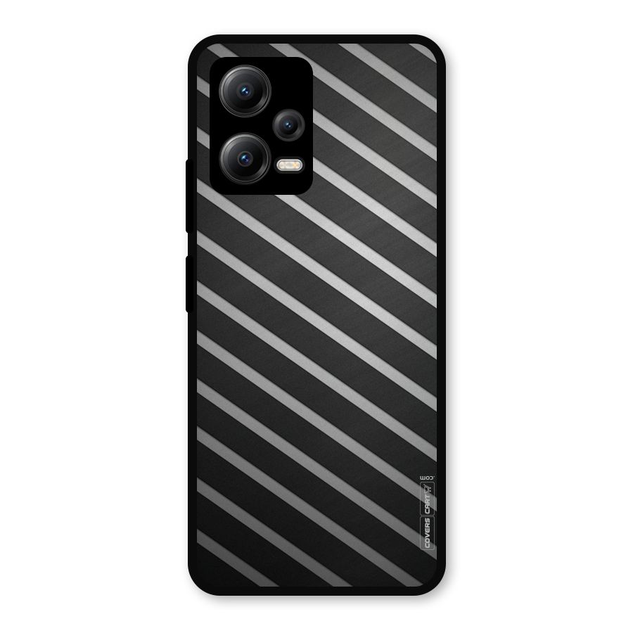 Grey And Black Stripes Metal Back Case for Redmi Note 12 5G