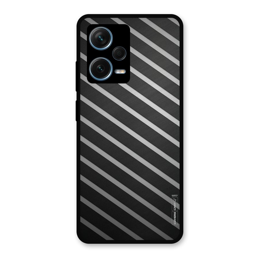 Grey And Black Stripes Metal Back Case for Redmi Note 12 Pro Plus 5G