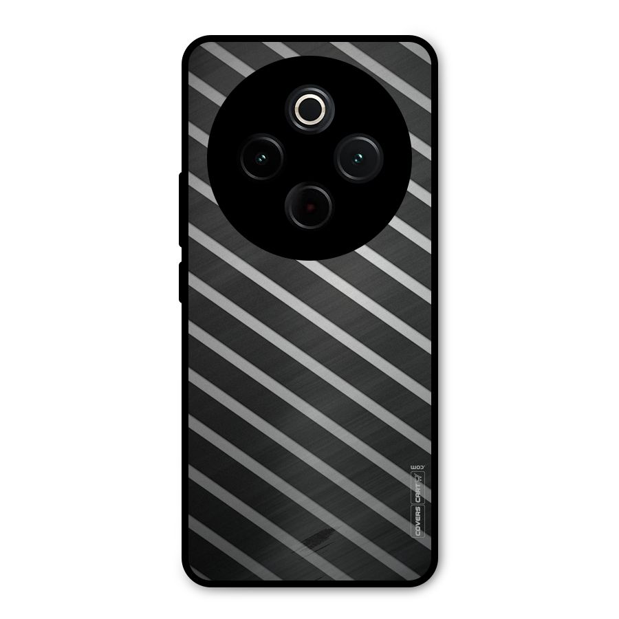 Grey And Black Stripes Metal Back Case for Vivo T4