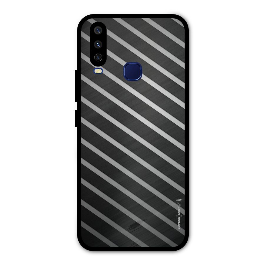 Grey And Black Stripes Metal Back Case for Vivo V17