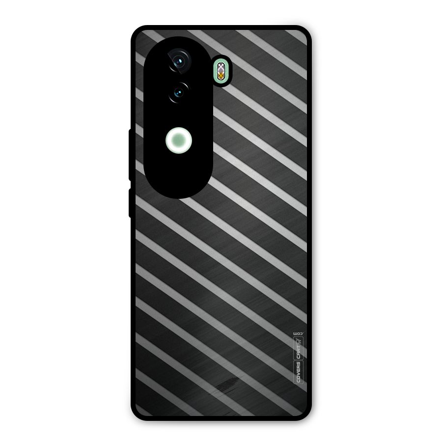 Grey And Black Stripes Metal Back Case for Vivo V40e