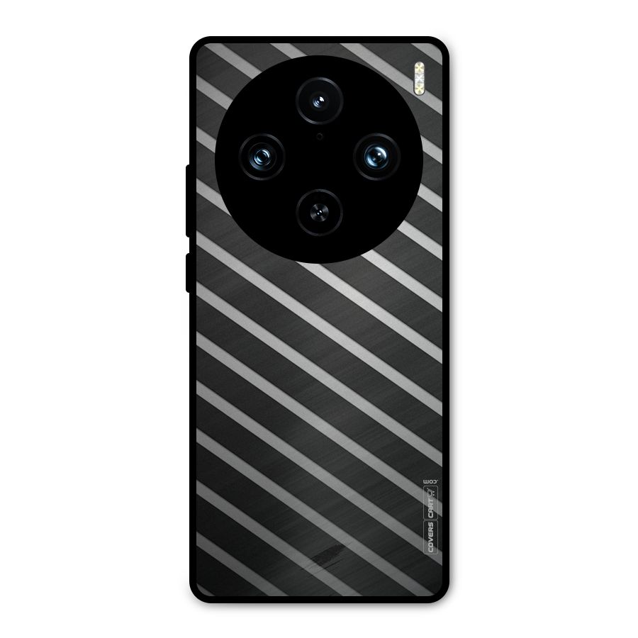Grey And Black Stripes Metal Back Case for Vivo X100 Pro