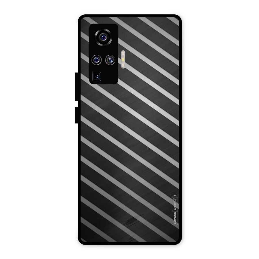 Grey And Black Stripes Metal Back Case for Vivo X50 Pro