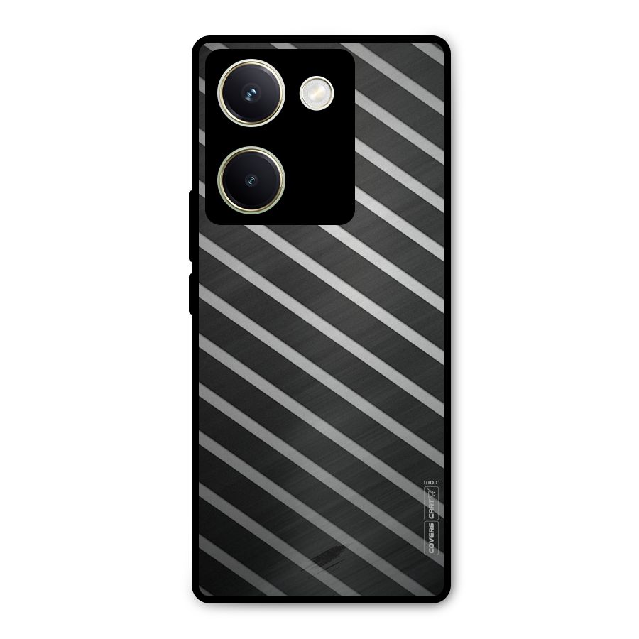 Grey And Black Stripes Metal Back Case for Vivo Y200 Pro