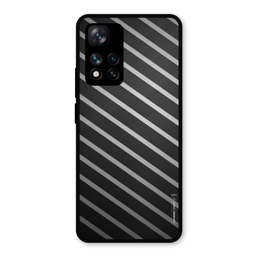 Grey And Black Stripes Metal Back Case for Xiaomi 11i Hypercharge 5G