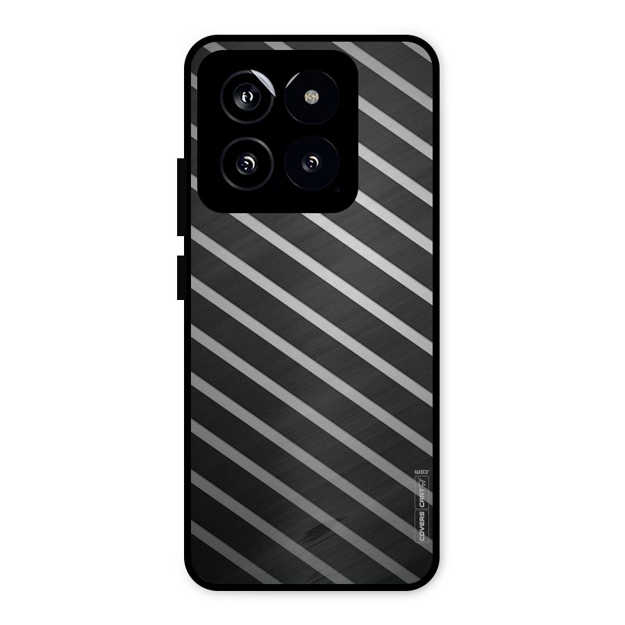 Grey And Black Stripes Metal Back Case for Xiaomi 14