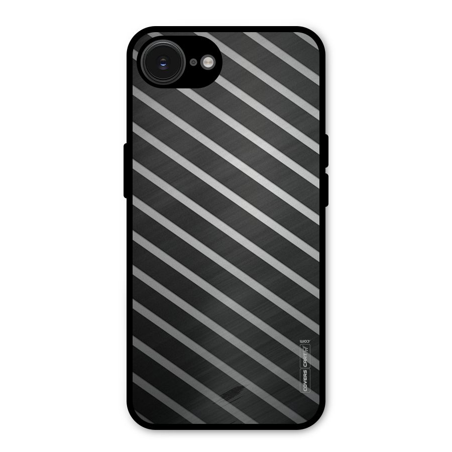Grey And Black Stripes Metal Back Case for iPhone 16e