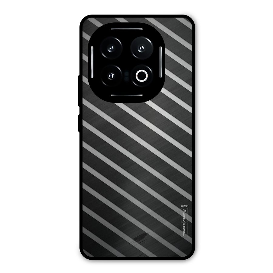 Grey And Black Stripes Metal Back Case for iQOO 13