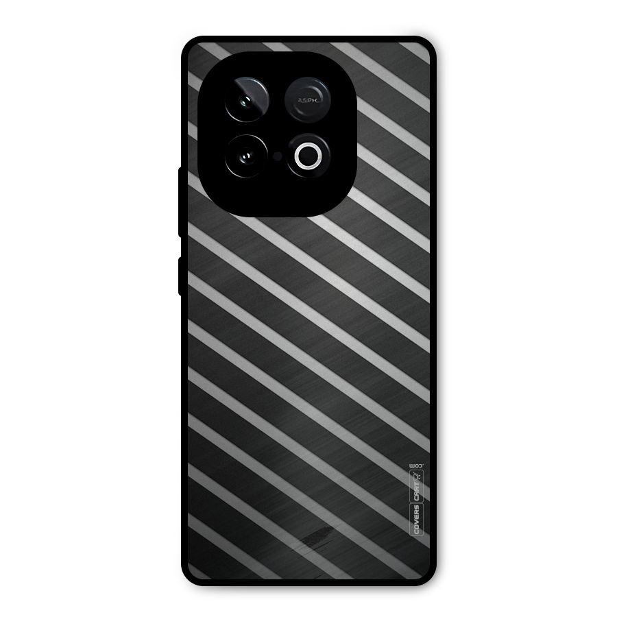 Grey And Black Stripes Metal Back Case for iQOO Neo 10