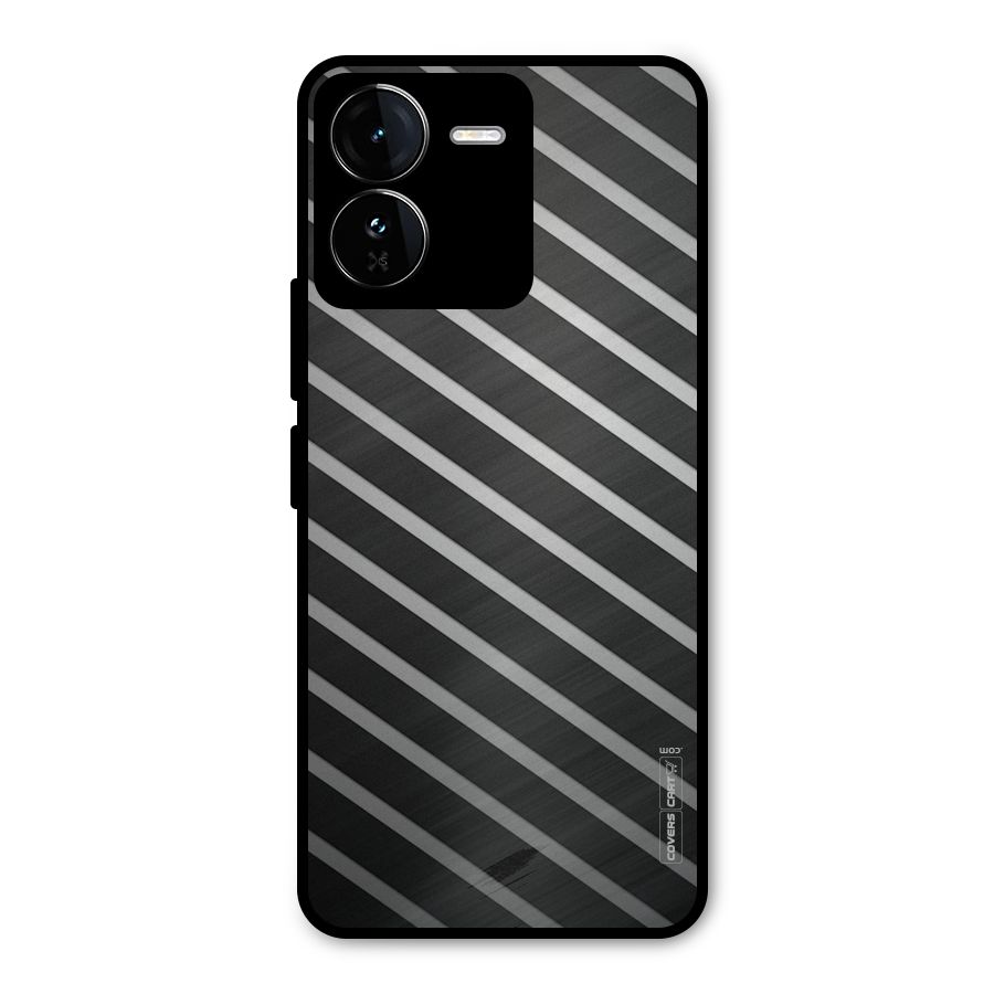 Grey And Black Stripes Metal Back Case for iQOO Z9