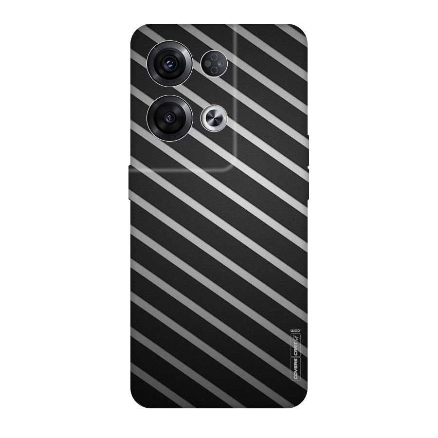 Grey And Black Stripes Original Polycarbonate Back Case for Oppo Reno8 Pro 5G