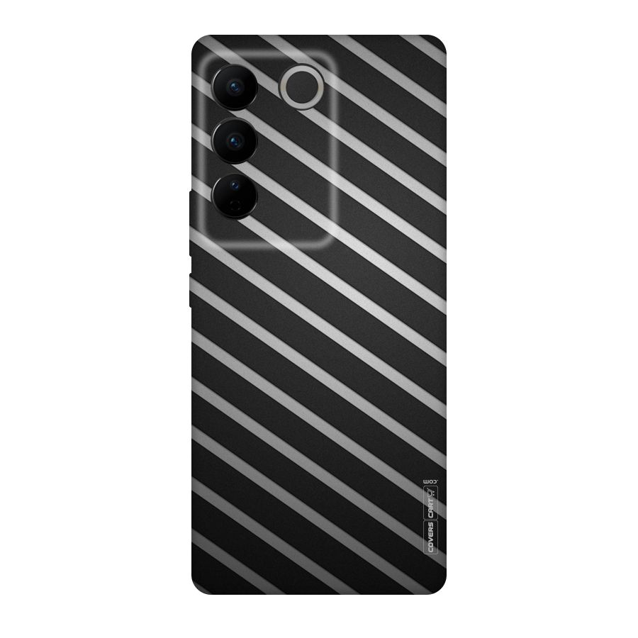 Grey And Black Stripes Original Polycarbonate Back Case for Vivo V27