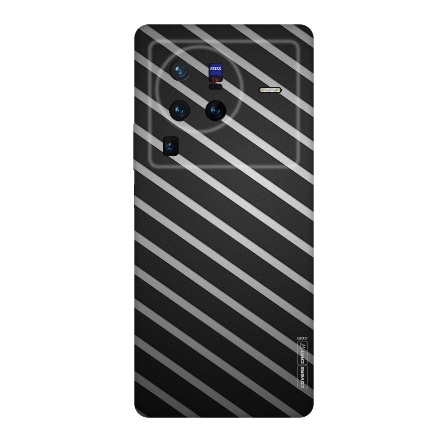 Grey And Black Stripes Original Polycarbonate Back Case for Vivo X80