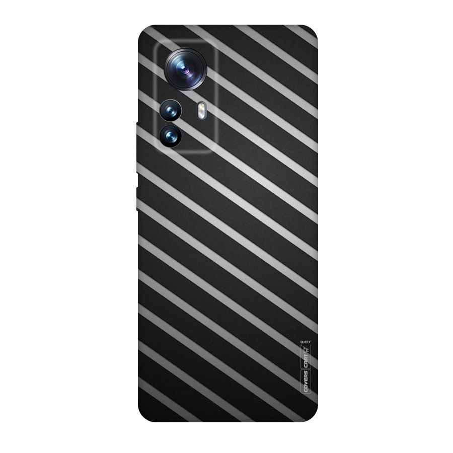 Grey And Black Stripes Original Polycarbonate Back Case for Xiaomi 12 Pro