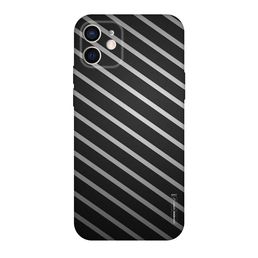 Grey And Black Stripes Original Polycarbonate Back Case for iPhone 12