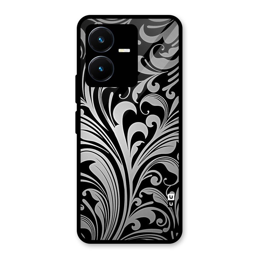 Grey Beauty Pattern Glass Back Case for Vivo Y22s
