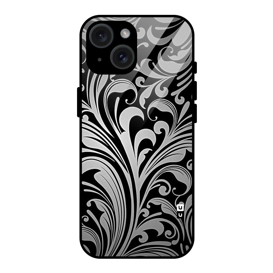 Grey Beauty Pattern Glass Back Case for iPhone 15