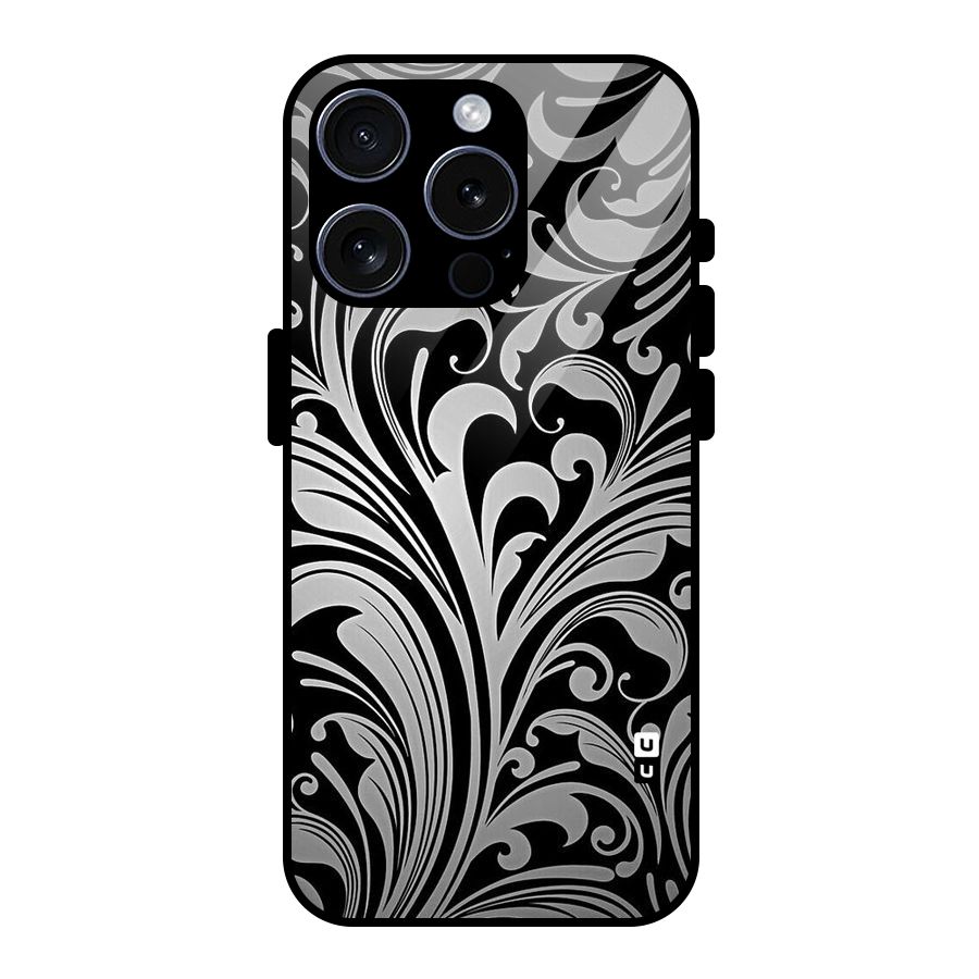 Grey Beauty Pattern Glass Back Case for iPhone 15 Pro