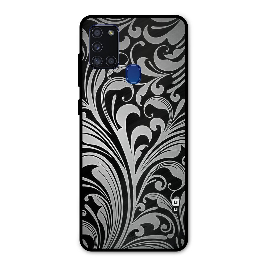 Grey Beauty Pattern Metal Back Case for Galaxy A21s