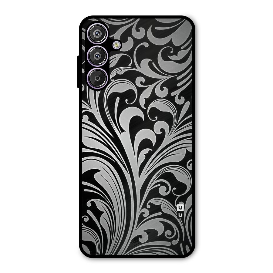 Grey Beauty Pattern Metal Back Case for Galaxy F15