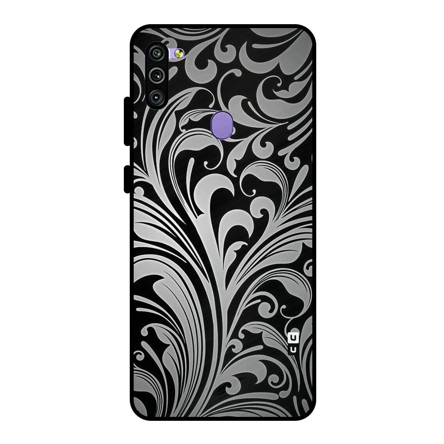 Grey Beauty Pattern Metal Back Case for Galaxy M11