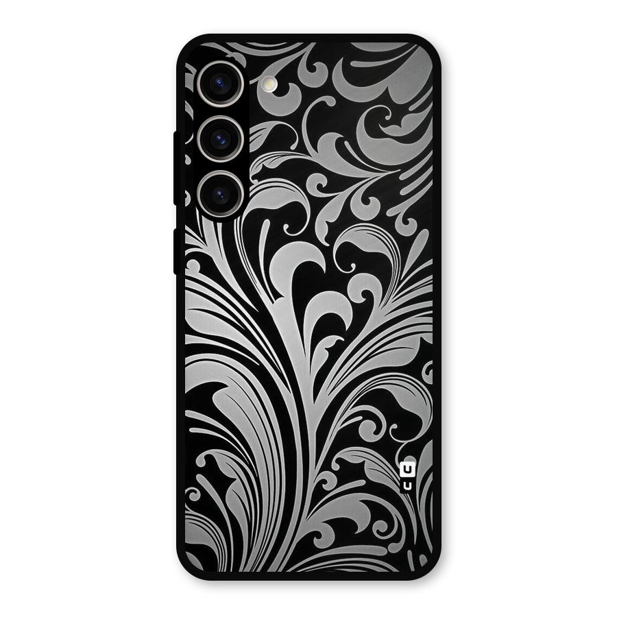Grey Beauty Pattern Metal Back Case for Galaxy S23 Plus