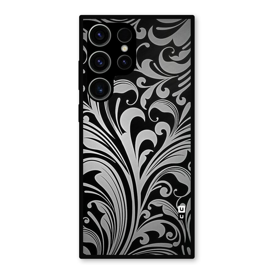 Grey Beauty Pattern Metal Back Case for Galaxy S23 Ultra