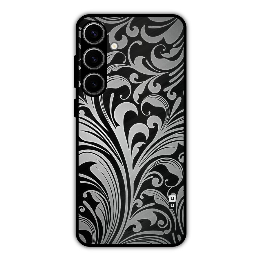 Grey Beauty Pattern Metal Back Case for Galaxy S24 Plus