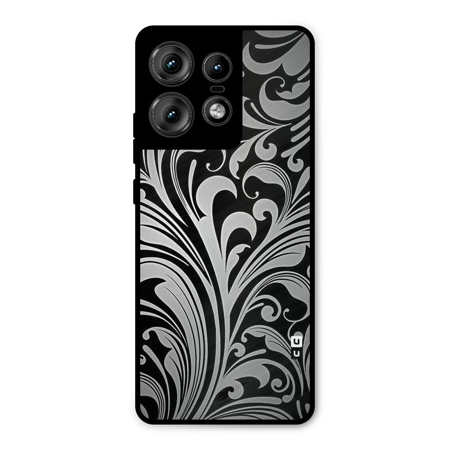 Grey Beauty Pattern Metal Back Case for Motorola Edge 50 Pro
