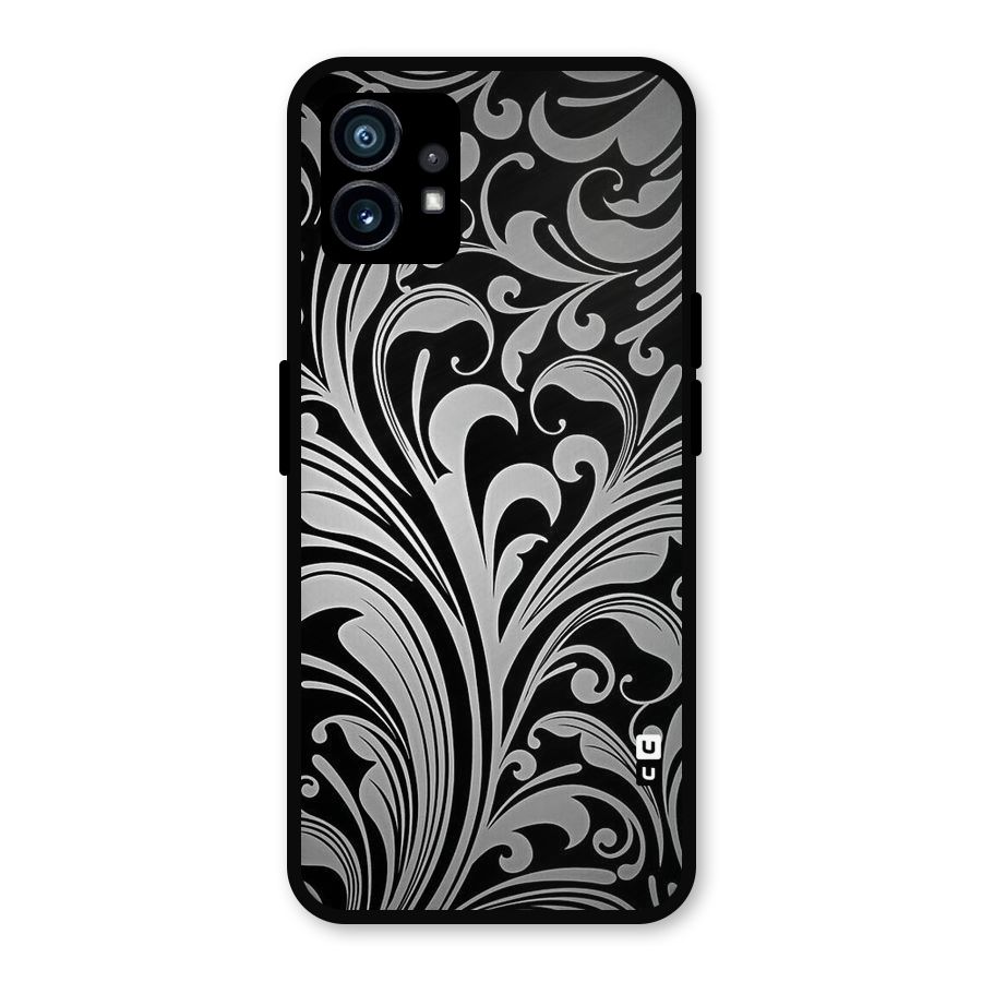 Grey Beauty Pattern Metal Back Case for Nothing Phone 1
