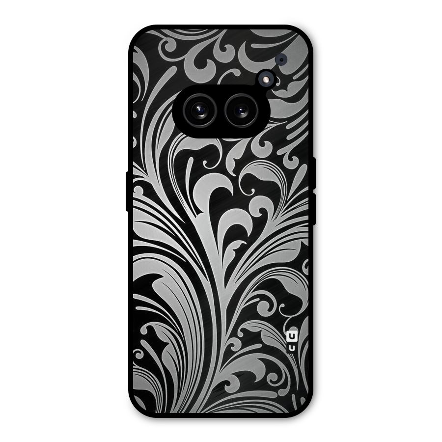 Grey Beauty Pattern Metal Back Case for Nothing Phone 2a Plus