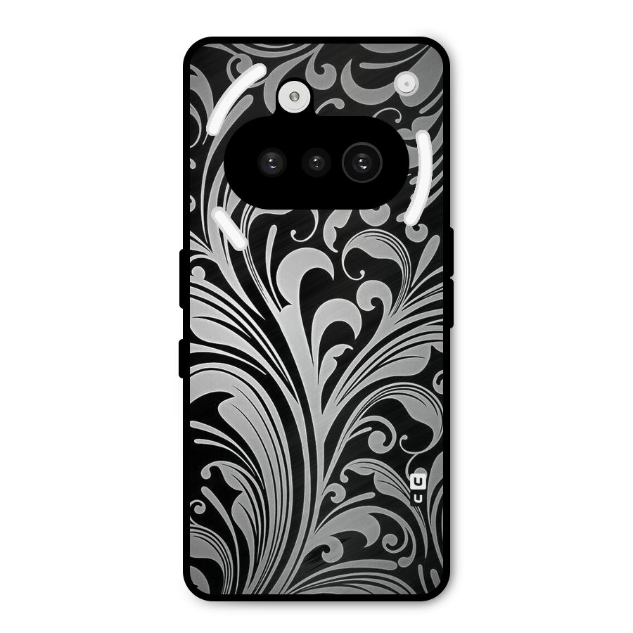 Grey Beauty Pattern Metal Back Case for Nothing Phone 3a