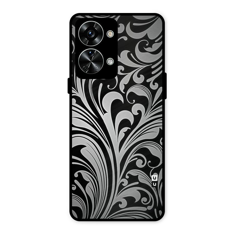Grey Beauty Pattern Metal Back Case for OnePlus Nord 2T