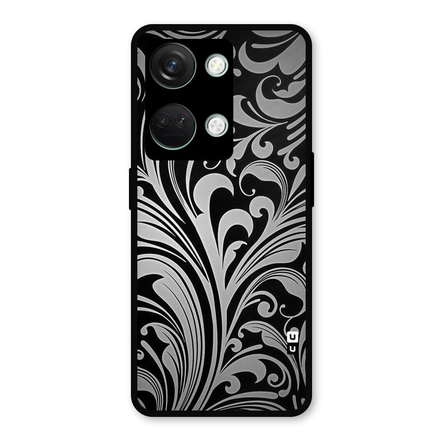 Grey Beauty Pattern Metal Back Case for OnePlus Nord 3