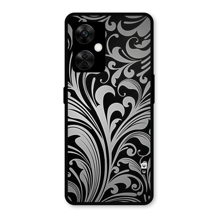 Grey Beauty Pattern Metal Back Case for OnePlus Nord CE 3 Lite