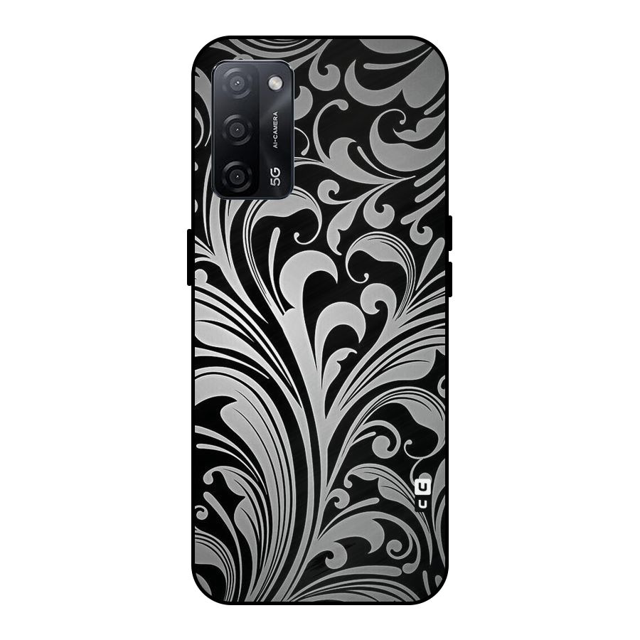 Grey Beauty Pattern Metal Back Case for Oppo A53s 5G